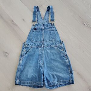 Vintage 90s Y2K Tommy Hilfiger Light Blue Denim Overalls Size S